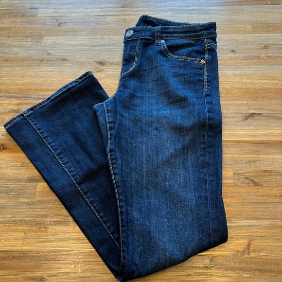 Kut Farrah Baby‎ Bootcut dark wash midrise stretch denim jean size 6 - Picture 2 of 7